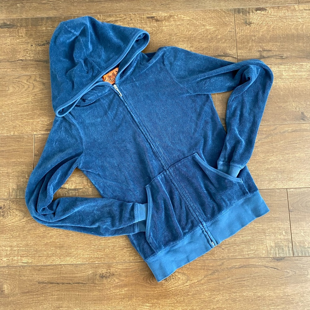 Juicy Couture Navy Terry Cloth Track Jacket
